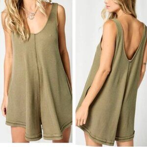 Ces Femme Olive Green Cute Summer Romper size Large